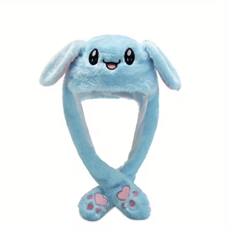 Plush Bunny Ear Moving Hat Earpuffs