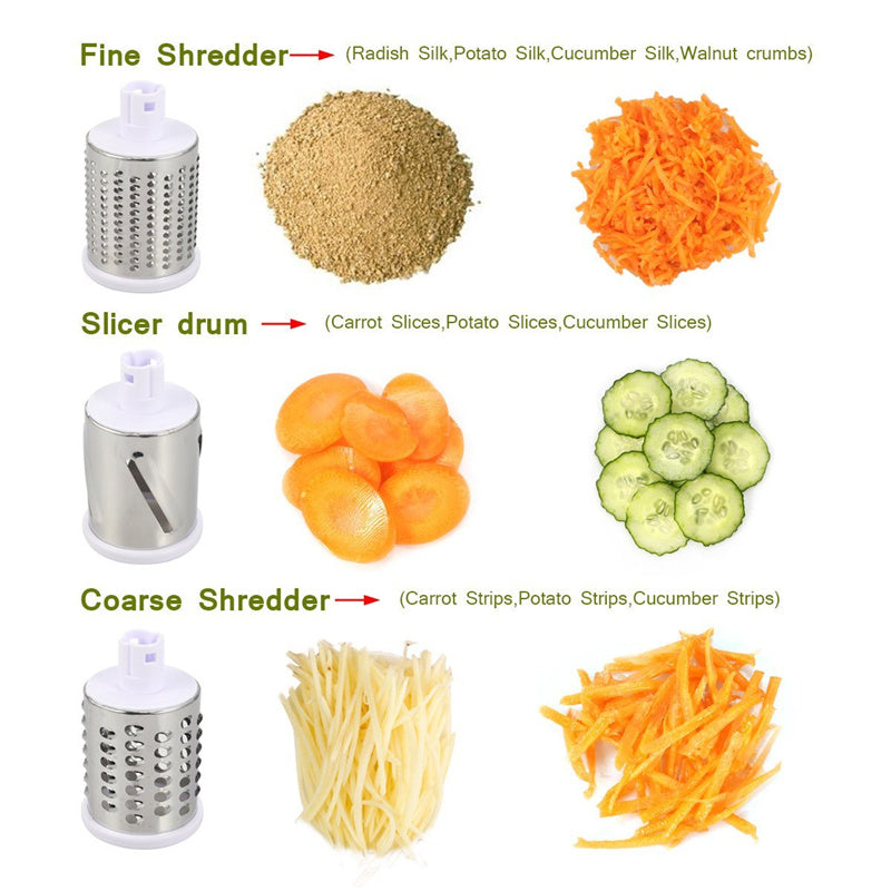 3 In 1 Rotary Drum Grater Kaddu Kash - [IMPORTED]