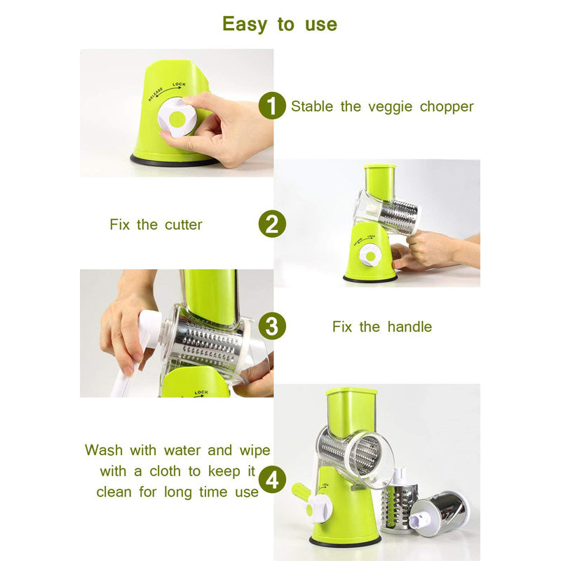 3 In 1 Rotary Drum Grater Kaddu Kash - [IMPORTED]