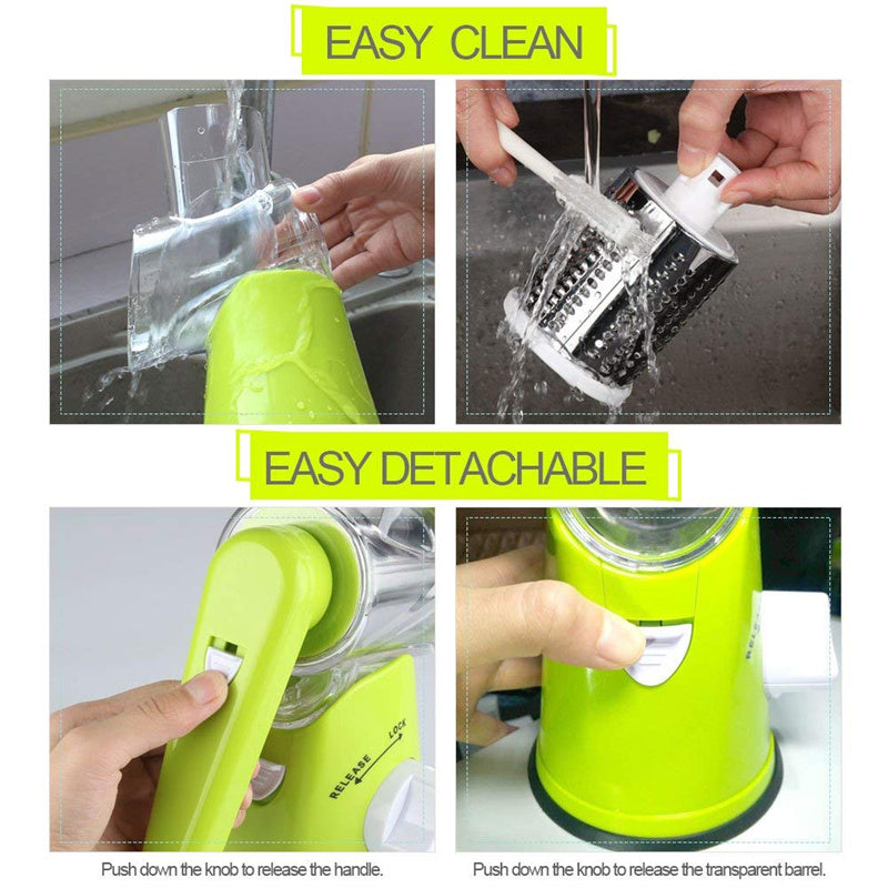 3 In 1 Rotary Drum Grater Kaddu Kash - [IMPORTED]