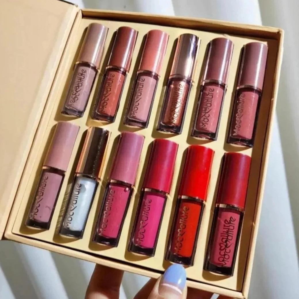 Lipgloss Set Hydrating, Long Lasting Gloss For Stunning Lips (Pack Of 12)