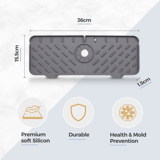 Silicone Sink Faucet Draining Mat EFFICIENT WATER DRAINAGE