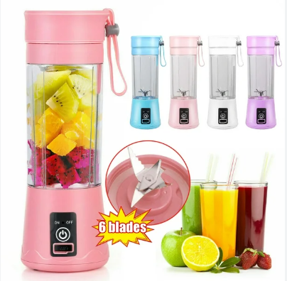 USB Chargeable Juicer Blender 6 Blades – Electric Travel Juicer Blender Machine Rechargeable – Portable Mini Juicer